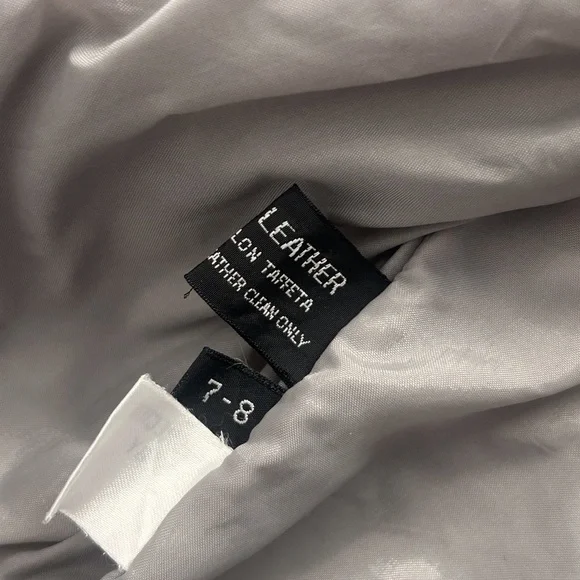 Gray Leather Jacket with Stand-Up Collar and Full-Length Zipper - Picture 11 of 11